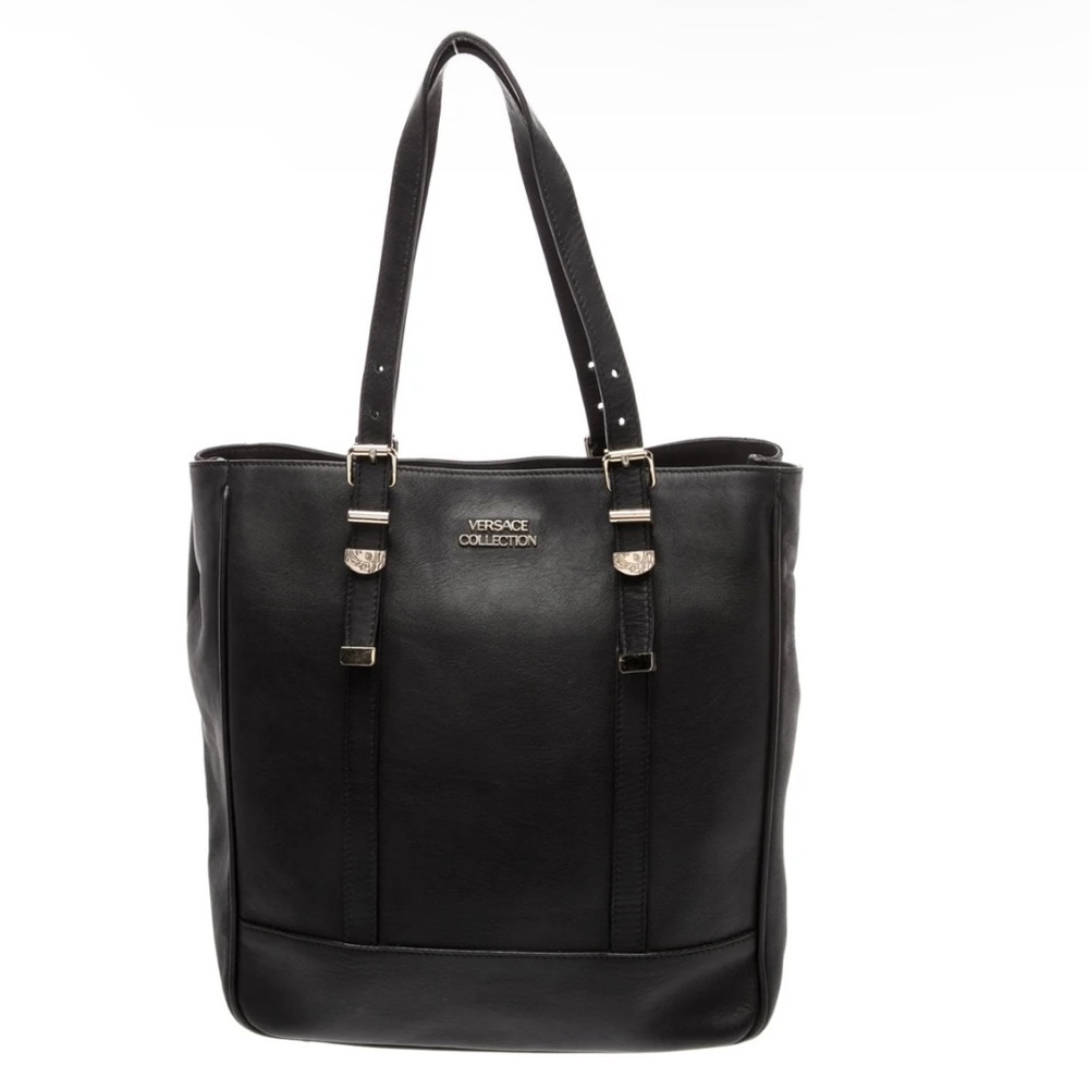 Versace Collection Black Leather Tote